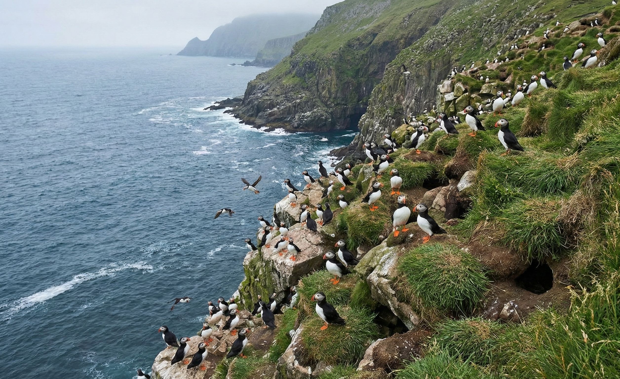 Atlantic Puffin Colonies: 10 Million Birds, 4 Months, and Cliffs That Roar