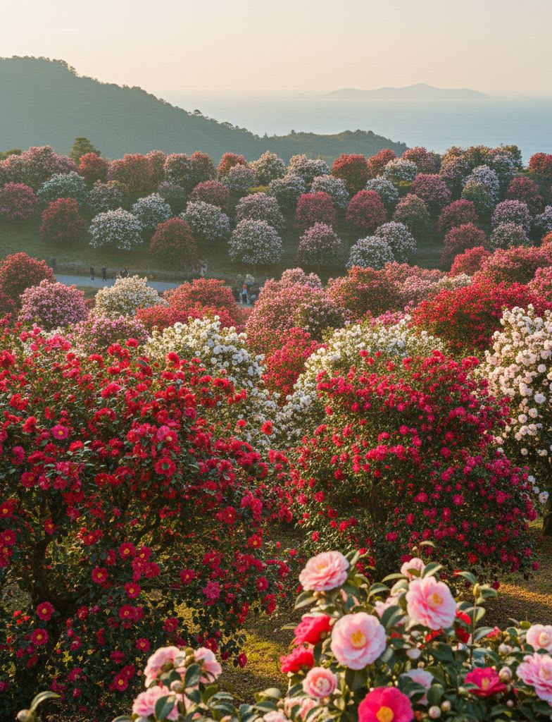 Izu Oshima Camellia Bloom: Three Million Flowers on a Volcanic Island