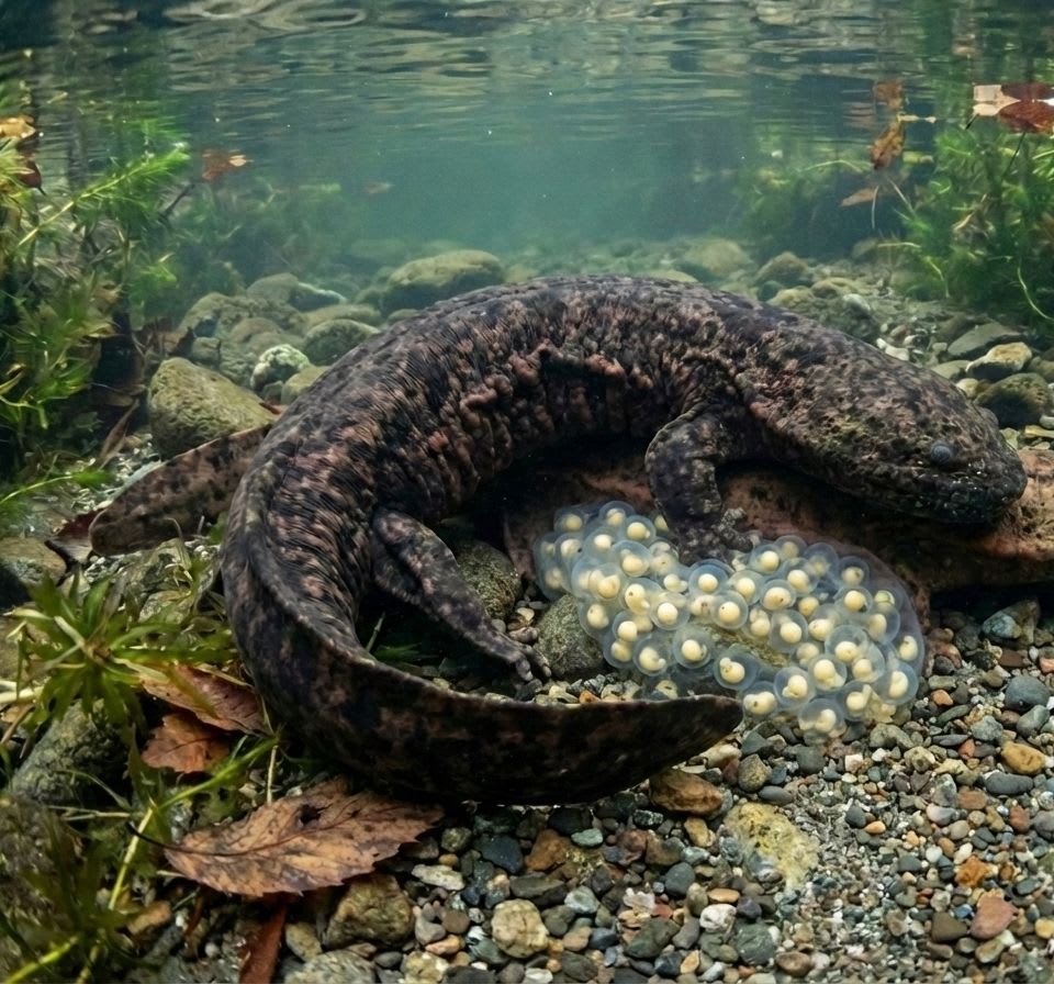 Japanese Giant Salamander Breeding: Witness Japan's River Monster in Its Rarest Window