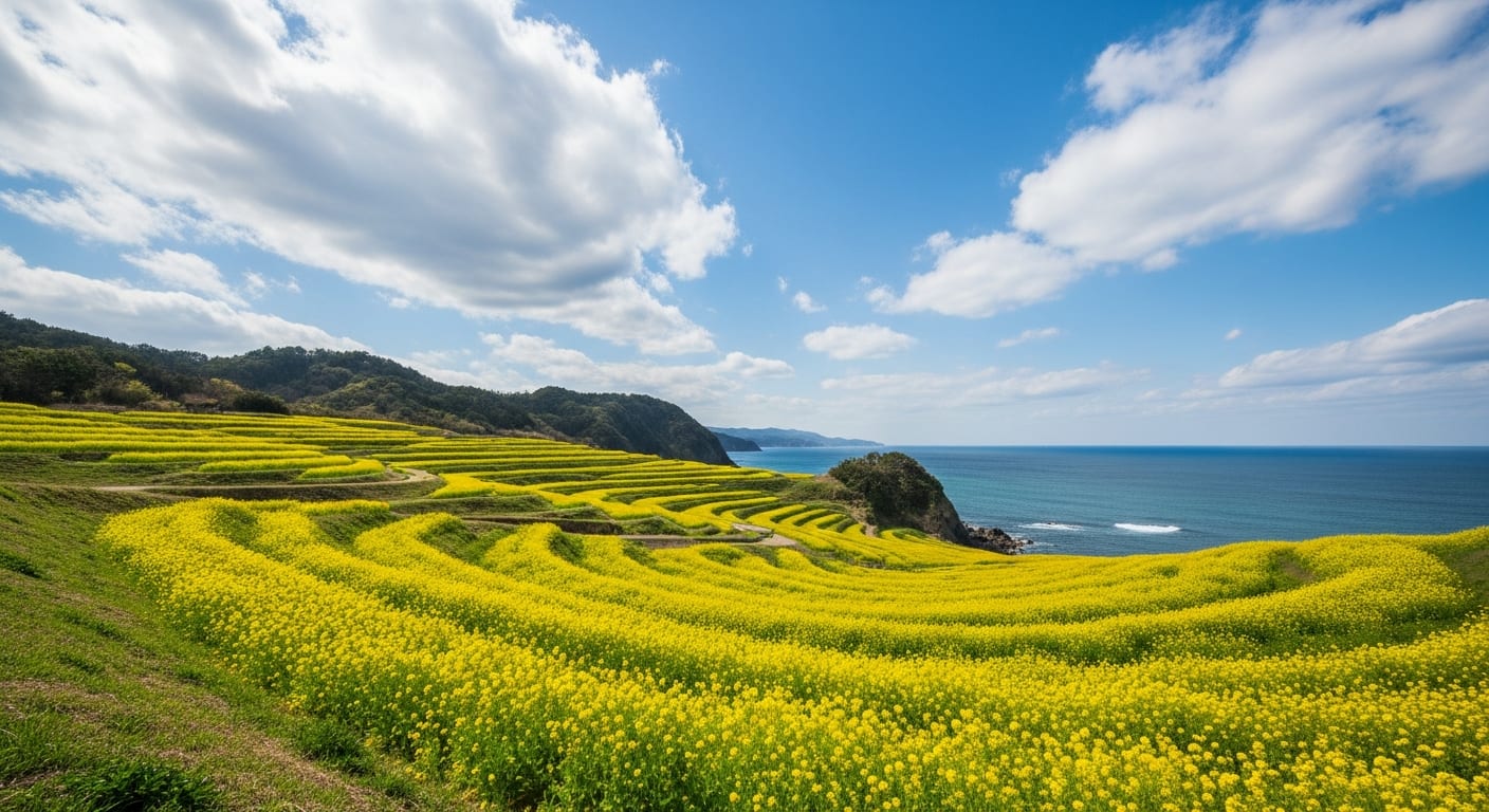 Nami-no-hana: Japan's Coastal Rapeseed Wave