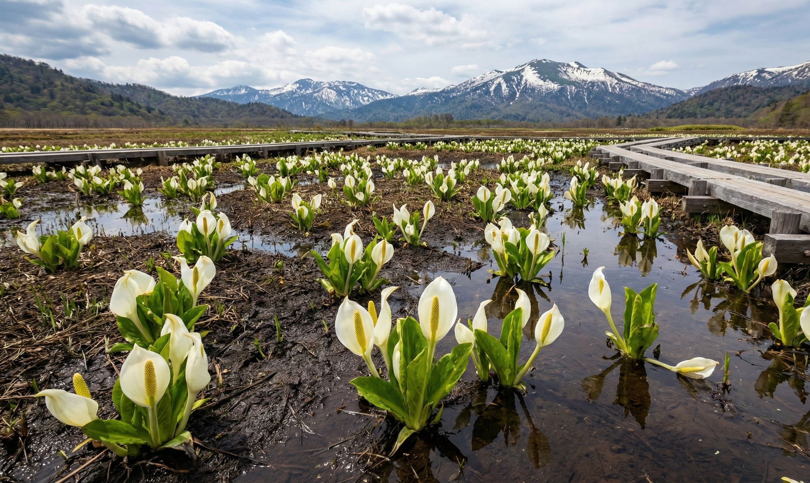 Oze Mizubasho Bloom: Japan's Highland Marsh Wakes in White